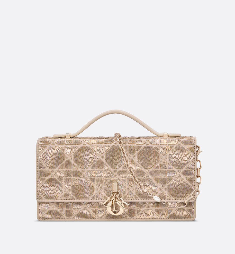 Dior Or My Dior Mini Bag • Caramel Beige Cannage Embroidered Cotton with Micropearls