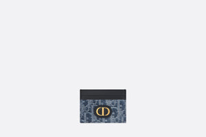 30 Montaigne Freesia Card Holder • Blue Denim Dior Oblique Jacquard