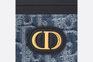 30 Montaigne Freesia Card Holder • Blue Denim Dior Oblique Jacquard