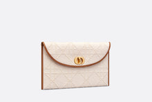 Load image into Gallery viewer, 30 Montaigne Avenue Pouch with Flap • Beige Macrocannage Pibiones-Woven Cotton
