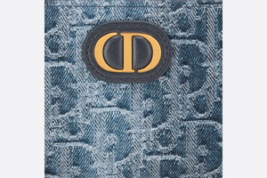 30 Montaigne Dahlia Wallet • Blue Denim Dior Oblique Jacquard