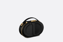 Load image into Gallery viewer, CD Signature Oval Camera Bag • Black Calfskin with Embossed CD Signature
