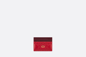 Dior Caro Five-Slot Card Holder • Two-Tone Garnet Red and Burgundy Supple Cannage Calfskin