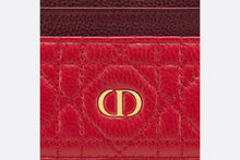 Load image into Gallery viewer, Dior Caro Five-Slot Card Holder • Two-Tone Garnet Red and Burgundy Supple Cannage Calfskin
