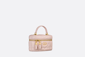 Dior Caro Mini Vanity Case • Powder Pink Macrocannage Lambskin