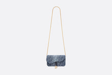 Load image into Gallery viewer, Saddle Pouch with Chain • Blue Denim Dior Oblique Jacquard
