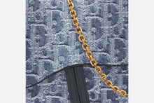 Load image into Gallery viewer, Saddle Pouch with Chain • Blue Denim Dior Oblique Jacquard
