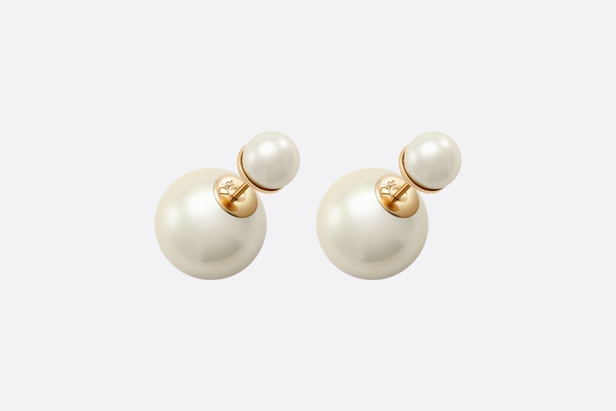 Dior Tribales Earrings • Gold-Finish Metal and White Resin Pearls