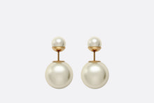 Load image into Gallery viewer, Dior Tribales Earrings • Gold-Finish Metal and White Resin Pearls
