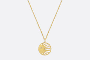 Rose Céleste Medallion Necklace • Yellow and White Gold, Diamond, Onyx and Mother-of-pearl
