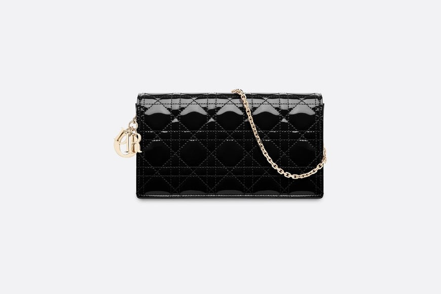 Lady Dior Pouch • Black Cannage Patent Calfskin