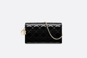 Lady Dior Pouch • Black Cannage Patent Calfskin