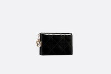 Load image into Gallery viewer, Lady Dior Flap Card Holder • Black Cannage Patent Calfskin
