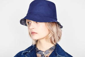 Teddy D Dior Oblique Small Brim Bucket Hat • Blue Cotton