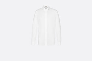 Shirt with Bee Jewel • White Cotton Poplin