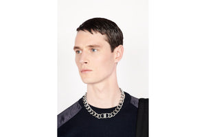 CD Icon Chain Link Necklace • Silver-Finish Brass