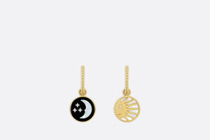 Rose Céleste Earrings • Yellow and White Gold, Diamond, Mother-of-pearl and Onyx