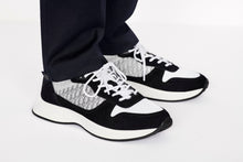 Load image into Gallery viewer, B25 Runner Sneaker • Black Suede with White Technical Mesh and Black Dior Oblique Canvas
