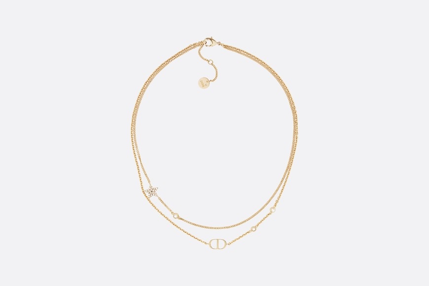 Christian Dior Vintage Gold Metal CD Pendant Chain Necklace Golden  ref.1105539 - Joli Closet