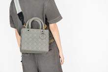 Load image into Gallery viewer, Medium Lady Dior Bag • Metallic Gray Cannage Calfskin
