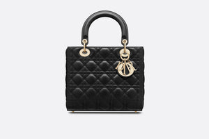 Medium Lady Dior Bag • Black Lambskin