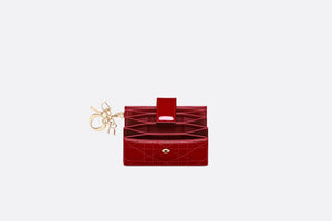 Lady Dior 5-Gusset Card Holder • Cherry Red Cannage Patent Calfskin