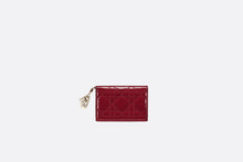 Load image into Gallery viewer, Lady Dior Flap Card Holder • Cherry Red Cannage Patent Calfskin
