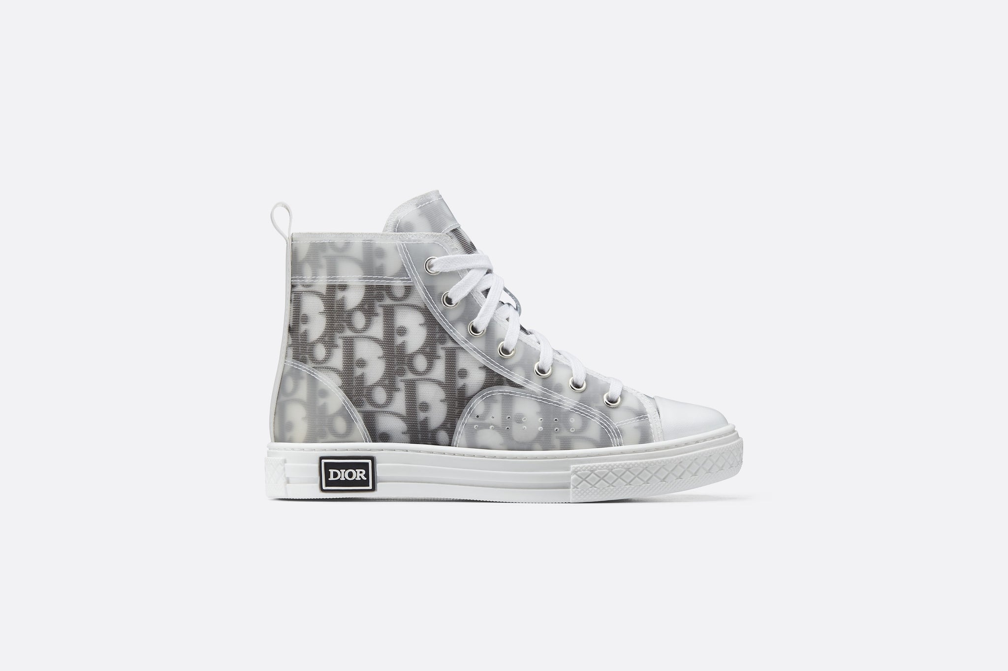 B23 High-Top Sneaker • White and Black Dior Oblique Technical Fabric ...