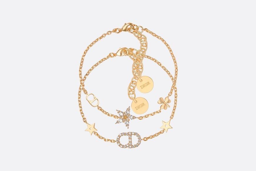 Clair D Lune Bracelet Set • Gold-Finish Metal and White Crystals