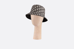 Reversible Teddy-D Dior Oblique Short Brim Bucket Hat • Black Cotton