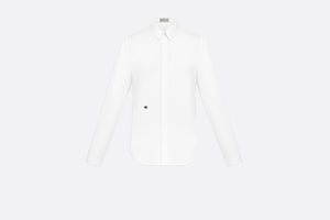 Shirt with Bee Embroidery • White Cotton Poplin