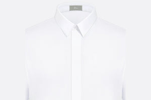Shirt with Bee Embroidery • White Cotton Poplin