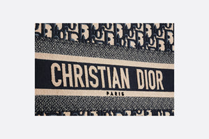 Dior Book Tote • Blue Dior Oblique Embroidery