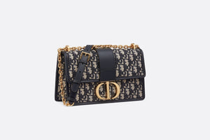 30 Montaigne Flap Chain Bag • Blue Dior Oblique Jacquard