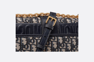 30 Montaigne Flap Chain Bag • Blue Dior Oblique Jacquard