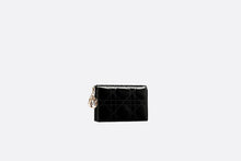 Load image into Gallery viewer, Lady Dior Flap Card Holder • Black Cannage Patent Calfskin
