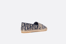 Load image into Gallery viewer, Dior Granville Espadrille • Deep Blue Dior Oblique Embroidered Cotton
