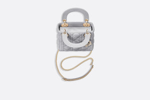 Mini Lady Dior Bag • Opaline Gray Pearlescent Cannage Lambskin