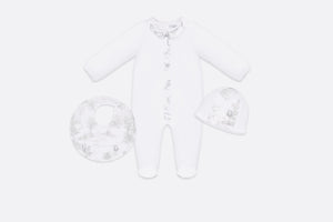 Newborn Gift Set • Gray Cotton Satin with Toile de Jouy Print