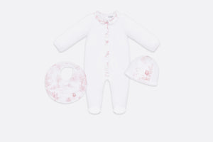 Newborn Gift Set • Powder Pink Cotton Satin with Toile de Jouy Print