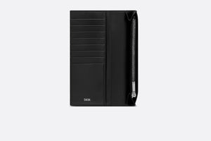 Vertical Long Wallet • Beige and Black Dior Oblique Jacquard