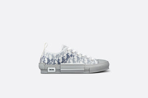 B23 Low-Top Sneaker • White and Navy Blue Dior Oblique Canvas