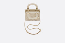 Load image into Gallery viewer, Mini Lady Dior Bag • Metallic Calfskin with Platinum Beaded Cannage Embroidery
