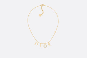 Dio(r)evolution Necklace • Gold-Finish Metal and White Crystals