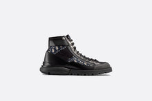 Load image into Gallery viewer, Combat Boot • Black Smooth Calfskin with Beige and Black Dior Oblique Jacquard
