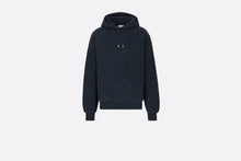 Load image into Gallery viewer, Oversized Hooded Sweatshirt with Dior Oblique Motif • Navy Blue Terry Cotton Jacquard
