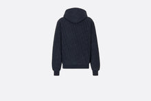 Load image into Gallery viewer, Oversized Hooded Sweatshirt with Dior Oblique Motif • Navy Blue Terry Cotton Jacquard
