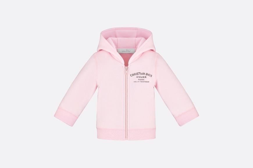 'Christian Dior Atelier' Zipped Hooded Sweatshirt • Pale Pink Cotton Fleece