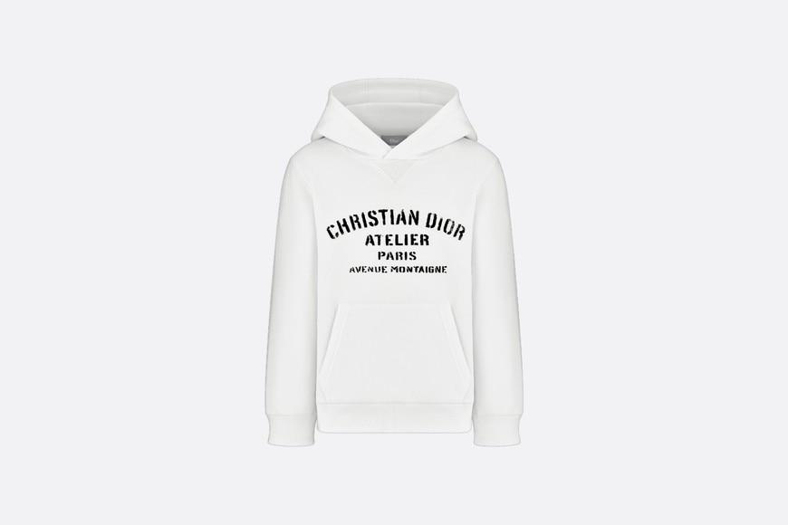 'Christian Dior Atelier' Hooded Sweatshirt • White Cotton Fleece