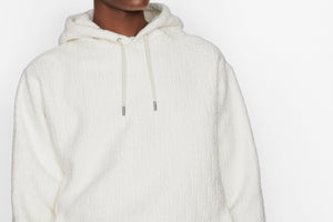 Oversized Hooded Sweatshirt with Dior Oblique Motif • Off-White Terry Cotton Jacquard